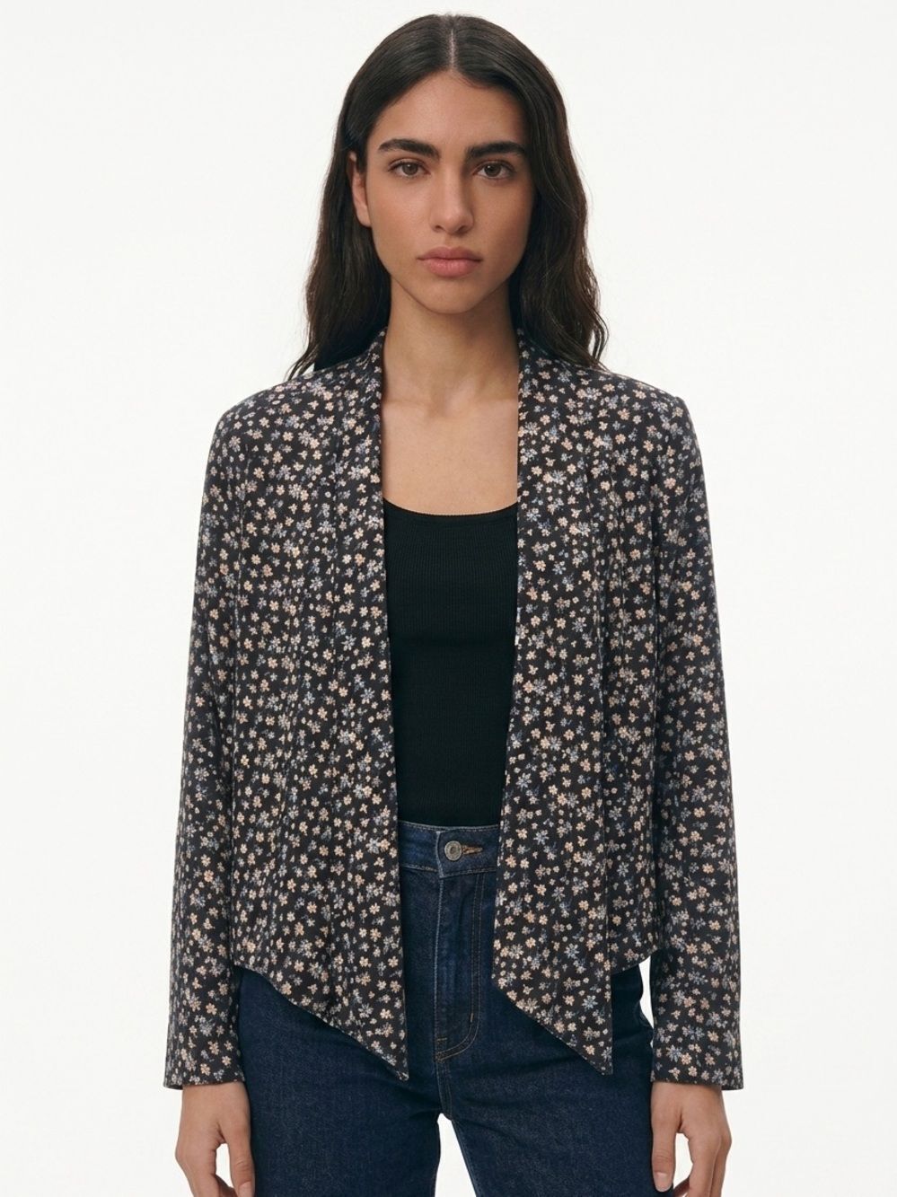 FREE HUG | Mini Floral Print Waterfall Blazer Women’s Size Large